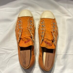 Converse John Varvatos Ox Slip Sneakers Men 10 Orange Canvas Casual Low Top Shoe